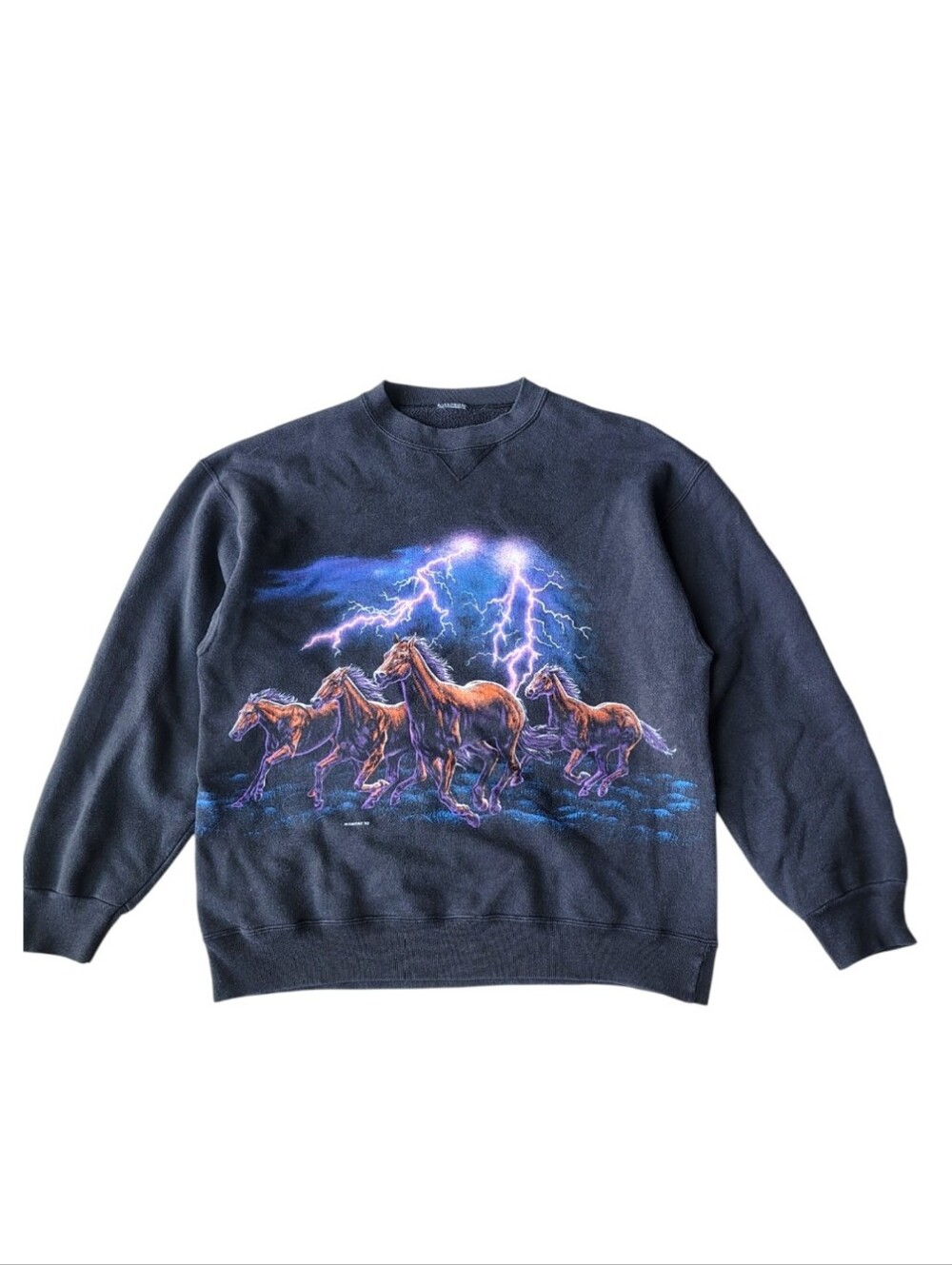 Vintage 90s Habitat Horse Lightning Sweatshirt Large